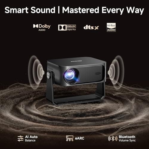 [2000 ANSI/Auto Focus & Keystone/Built-in APP] 4K Outdoor Projector with Wifi and Bluetooth, Smart Portable Projector Compatible with Netflix/YouTube & Dolby, Home Theater Projector with HDR10+ — view 5