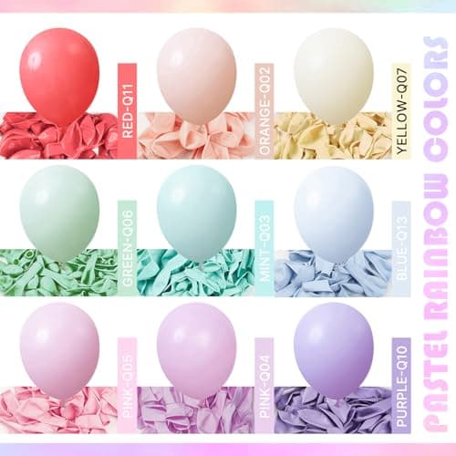 PartyWoo Pastel Balloons 100pcs 12 Inch Pastel Rainbow Latex Balloons for Baby Shower Gender Reveal Engagement Bachelorette Easter Bridal Shower Anniversary Retirement Birthday Party Decorations