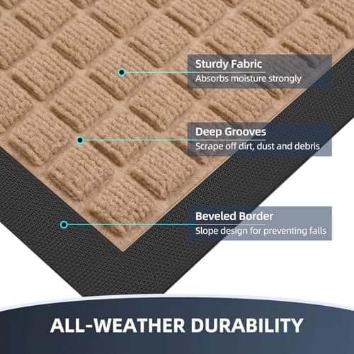WELDUN Front Door Mat Outside Entrance, Heavy Duty Waterproof Doormat — view 2