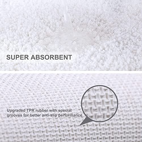 VANZAVANZU Long Bathroom Rugs Runner Bath Runner Rugs for Bathroom Non Slip Extra Soft Absorbent Long Bath Mat Microfiber Shaggy Thick Luxury Bath Mat Runner Machine Washable (20"x70", White) — view 3