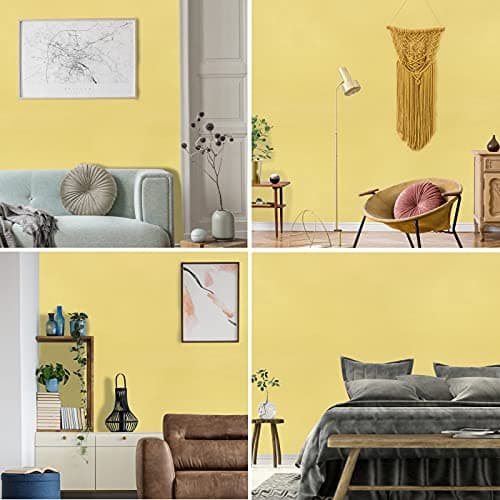 WADILE Peel and Stick Wallpaper 15.9in x 78.7in, Solid Color Contact Paper Waterproof, Vinyl Colored Wall Paper Self Adhesive, Textured Wallpaper Removable for Cabinets/Countertop, Light Yellow — view 5