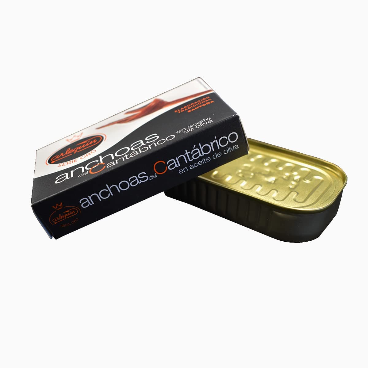 ARLEQUIN Serie Oro Anchoa del Cantábrico, Elaborada a Mano en Santoña, en Aceite de Oliva (2 Latas - 100 grs) — view 3