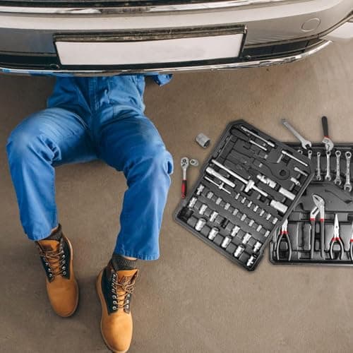 MasterSpec 1240pcs Tool Box Trolley Tool Set DIY Hand Tool Set w/2 Utility Knife — view 8