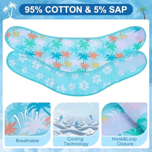BEAUTYZOO Dog Cooling Bandana for Medium Large Dogs, 2 Pack Instant Cooling Bandanas Breathable Cooling Ice Towel Neck Wraps,Keep Dogs Cool in Hot Summer, Blue Paw L — view 3