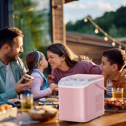 NEWBULIG Ice Makers Countertop with Handle, Portable Ice Machine — view 6
