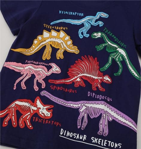 Winzik Boys Shirts, Toddler Boys' Tops Tees T Shirts Kids Short Sleeve Summer Dinosaur Clothes 2-8T (4-5T, Dinosaur 3#) — view 8