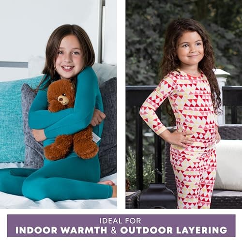Rocky Thermal Underwear For Girls (Long Johns Thermals Set) Shirt & Pants, Base Layer w/Leggings/Bottoms Ski/Extreme Cold (Ballerina - Large) — view 3
