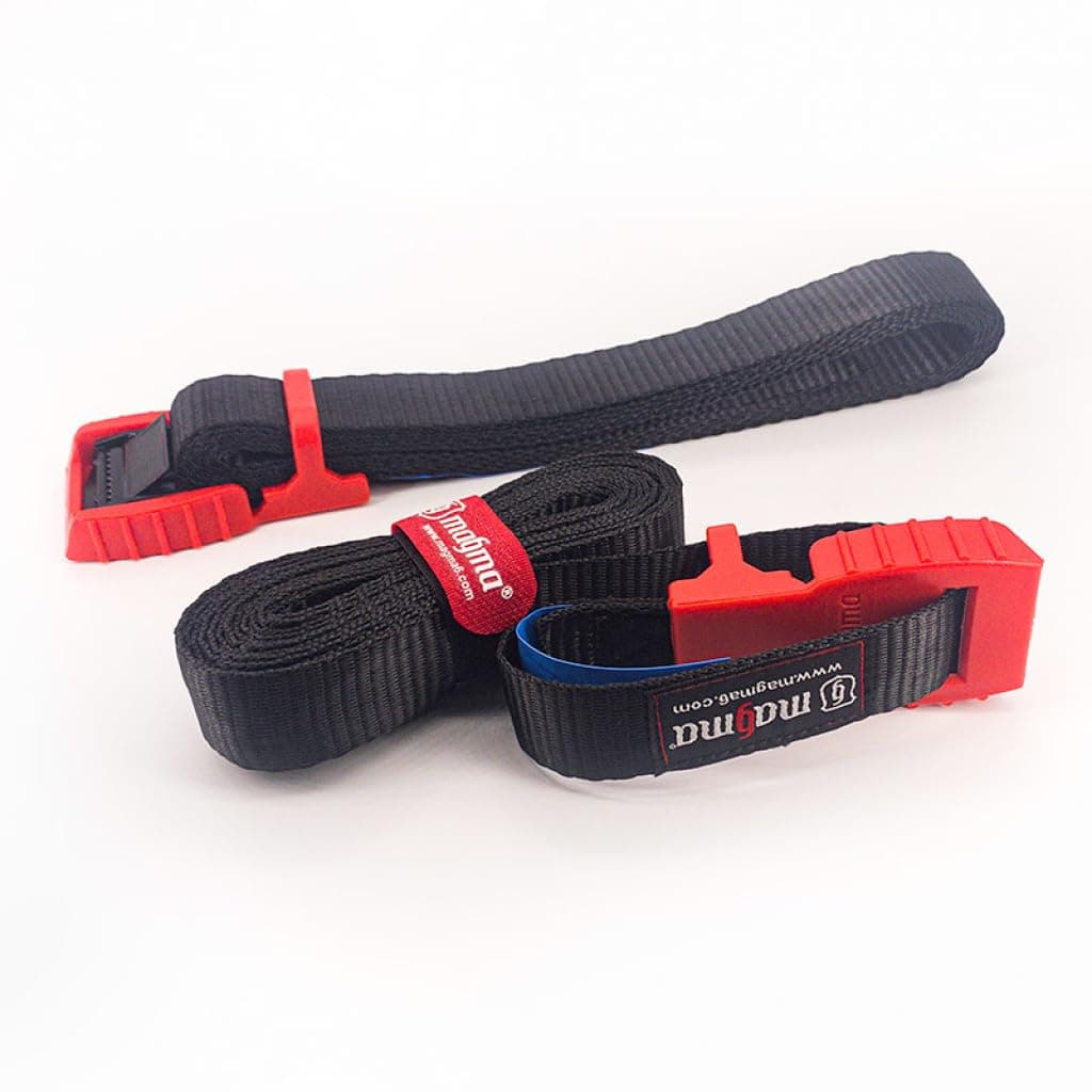 MAGMA Pack 2 Cinchas de Amarre de 3m | Correas para Baca Coche y Portabicicletas. Surf, Bici, Kayak, Moto | Hebilla -Trinquete con Protección de Goma para no rayar | Carga Segura - SWL: 250kgf Rojo — view 2