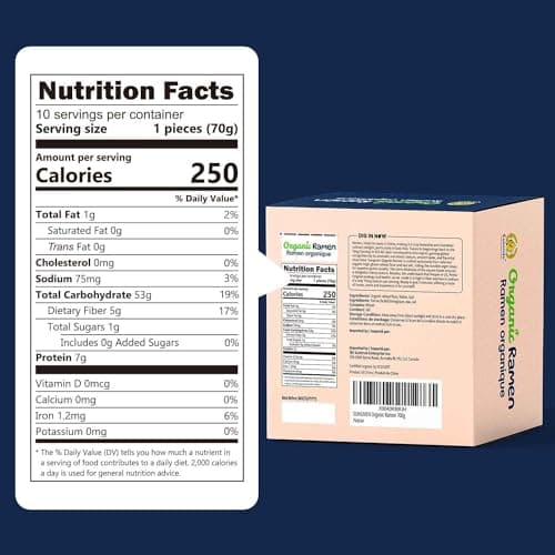 SUNGIVEN Organic Ramen Noodles, Healthy Low Sodium Noodles, Ready in 3 Minutes, Non-Fried Instant Noodles, No Additives or Preservatives, 2.46 OZ (Pack of 10) 24.69 Oz