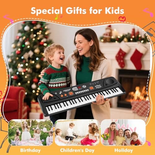 Drmukie 61 Key Beginner Keyboard Piano Toy for Kids with LCD & Microphone — view 3