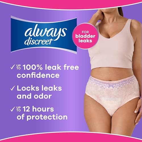 Always Discreet, Reimagined Adult Diapers for Women, Maximum Incontinence and Postpartum Underwear L, 28 Count​ — view 4