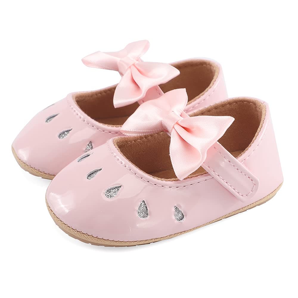 LACOFIA Baby Girls Anti-Slip First Walking Shoes Infant Bowknot Mary Jane Princess Party Shoes Prewalkers — view 14