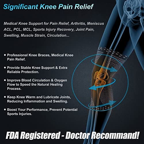 NEENCA Knee Brace for Knee Pain, Compression Knee Support with Air Mesh Fabric, Adjustable Knee Wrap with Side Stabilizers, Ultra-Soft Bandage for Sports, Running, Meniscus Tear, ACL, Arthritis Relief — view 2