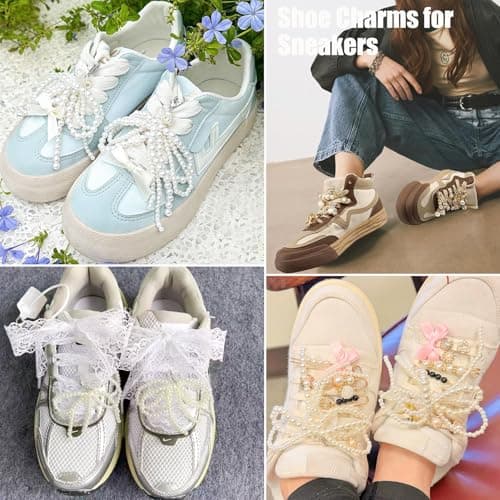 72 Pcs Sneaker Charms, Shoelace Charms For Sneakers, Pearl Rhinestone Brooches And Pins For Women, Shoe Jewelry Charms For Socks Laces Sneakers , Safety Pins Buttons For Sock Clothes Decor Accessories — view 3