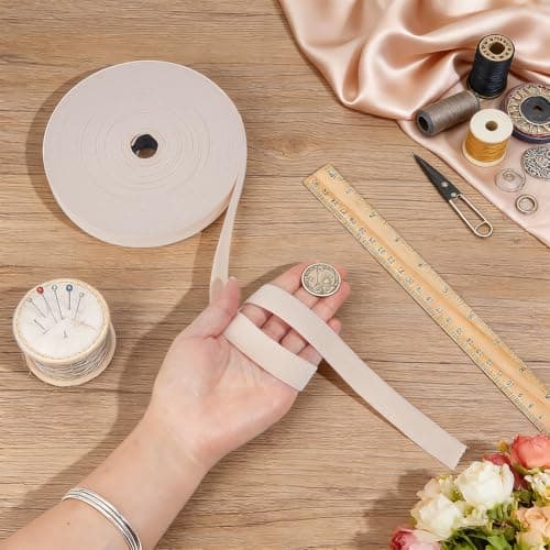 PH PandaHall 19.6 Yards x 3/4 inch Pointe Shoe Elastic Stretch Ribbon Polyester Satin Roll Minimalist Ballet Strap Shoe Elastic Ribbon for Ballet Training Performance Women Dance Accessories — view 2