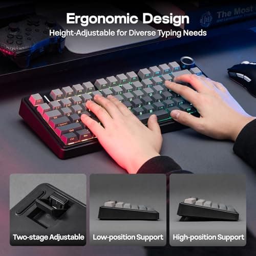 EPOMAKER x Aula F75 Gasket Mechanical Keyboard, 75% Wireless Hot Swappable Gaming Keyboard with Five-Layer Padding&Knob, BT/2.4GHz/USB-C, RGB (Black Gradient, LEOBOG Reaper Switch) — view 6
