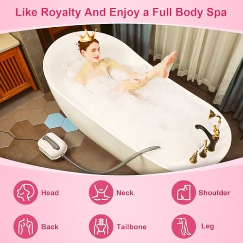 Flgocexs Bubble Bath Mat,Full Body Waterproof Spa Mat for Bathtub, 6-Speed Bubbles, Remote Control & Non-Slip Suction Cups for Home Relaxation — view 2