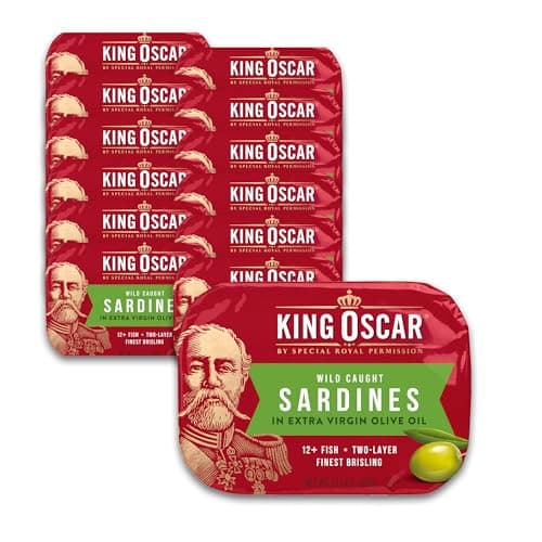 King Oscar Sardines Extra Virgin Olive Oil, 3.75-Ounce Cans (Pack of 12)