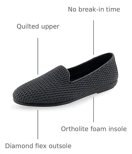 Aerosoles Women's Betunia Loafer, Black Mini Diamond Quilted PU, 6.5 Wide — view 6