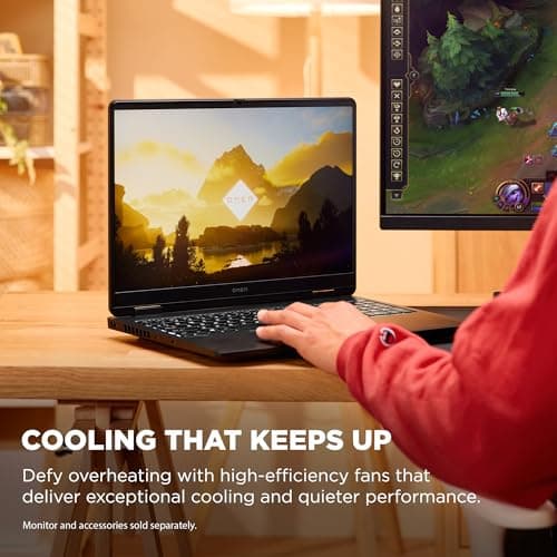 HP OMEN 16 Gaming Laptop, Intel Core 7-240H, 32GB DDR5, 1TB SSD, NVIDIA GeForce RTX 5070 GPU (8GB GDDR7), 2K IPS sRGB 144Hz VRR Display (1920x1200), Windows 11 Home, Shadow Black (16-am0030ca) — view 4