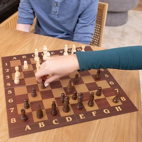 Elbow Room Games 3-in-1 Game Set, Chess, Checkers & Tic Tac Toe with Reversible Board and Instructions, Classic Strategy Fun for All Ages, 2+ Players — view 2