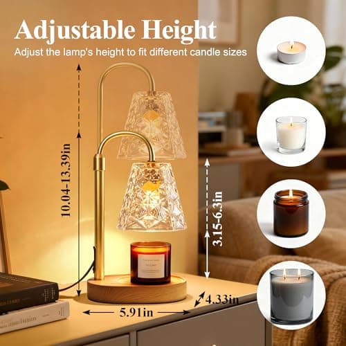 SyncGlow Candle Warmer Lamp with Timer, Birthday Gifts for Women Mom, House Warming Gifts New Home, Wax Melt Warmer for Scented Jar, Home Decor - Black — view 2