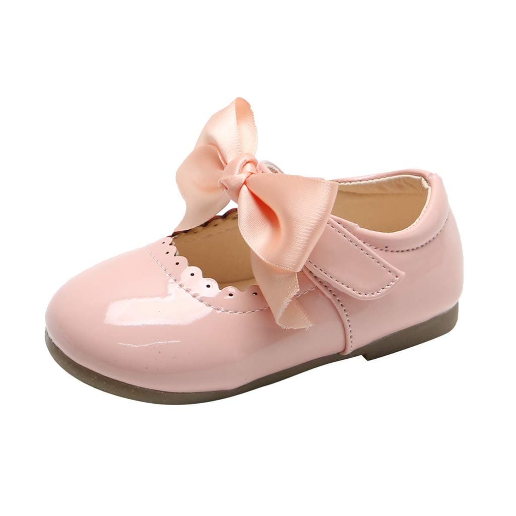 Infant Baby Girls Leather Shoes Soft Sole Bowknot Walking Shoes Moccasinss Crib Shoes Princess Wedding Dress Mary Jane Flats Prewalker Newborn Light Baby Sneaker Shoes — view 9