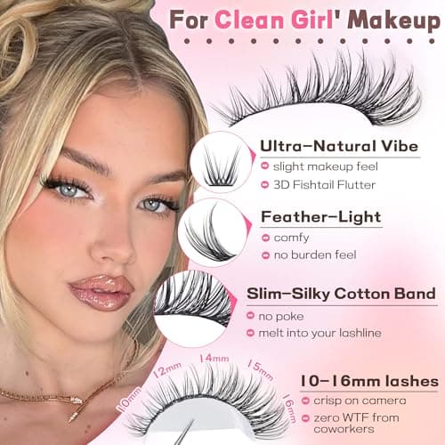 Goddvenus Lash Clusters Wispy Eyelashes Clusters Natural 300pcs Lashes Clusters 10-16mm DIY Cluster Eyelash Extensions C Curl Individual Lashes for DIY Lash Extension