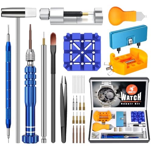 JOREST Watch Repair Kit, Battery Replacement, Link Pin Removal, Strap Adjustment Band Sizing, Screwdriver, Case Opener Back Remover, Spring Bar Tool