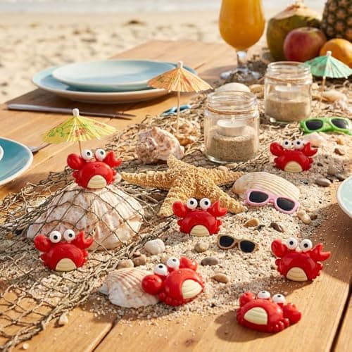 50pcs Mini Crab Figurines, Realistic Plastic Crab Decor Tiny Animal Ornaments for Gardens Miniature Terrariums Holiday Party Decorations Tabletop Display — view 3