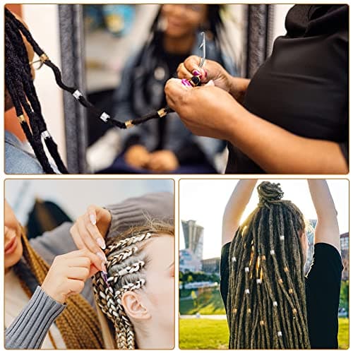 Loc Crochet Needle, 48 Pcs Dreadlock Crochet Hook Tool, 6 Dreadlock Crochet Needle for Hair, Different Size Bent Latch Hook, Crochet Hooks for Hair Braiding with Case — view 5