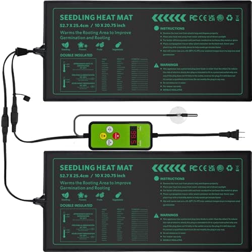 PETZOOKA Seedling Heat Mat with Temperature Control Durable Waterproof Plant Heating Pad 10"x 20.75" for Germination, Indoor Gardening, Greenhouse