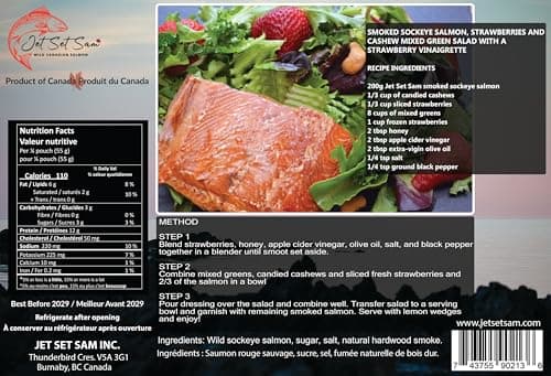 Wild Caught Canadian Pacific Smoked Sockeye Salmon Filet 2 Pack Gift All Natural From Vancouver BC