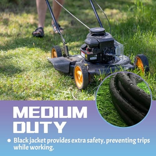GREATIDE Indoor Outdoor Extension Cord 10 FT, 16/3 SJTW Weatherproof Black Electrical Cords, 13 AMP Heavy Duty 3 Prong Power Cable Great for Garden, Landscaping & Holiday Decorations — view 5