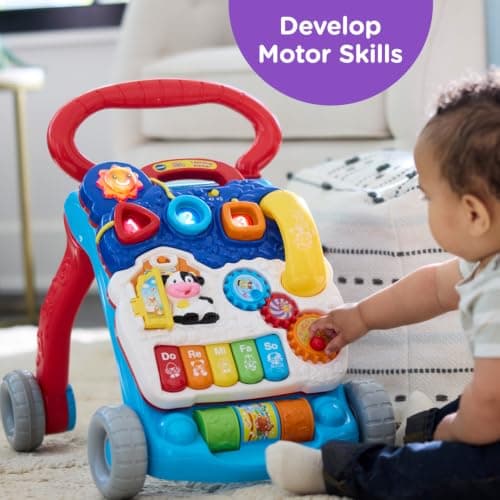 VTech Sit-to-Stand Learning Walker (Frustration Free Packaging - English Version), Blue — view 4