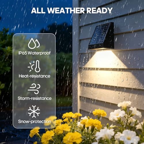 Soiarllt 2 Pack Solar Wall Sconces Outdoor, Solar Lights Outdoor for Deck Patio Fence Garage Door Dawn Lighting Wall Sconce IP65 Waterproof — view 5