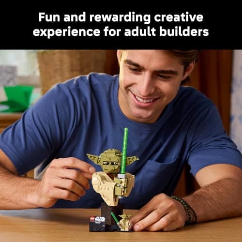 LEGO Star Wars: Attack of the Clones Yoda Bust with Lightsaber - Collectible Building Set for Adults, Ages 18+ - Star Wars Gift for Men & Women - Bedroom or Shelf Decor - 75438 — view 2