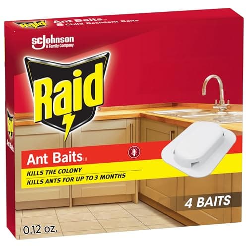 Raid Ant Killer Baits, for Household Use, Kills the Colony, Kills Ants for 3 Months, Child Resistant, 4 Count