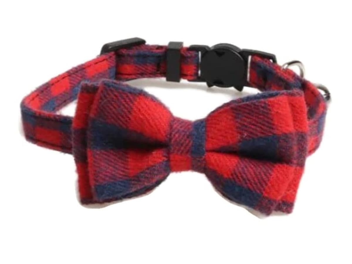 Bowtie Cat Collars with Bell | Safe Quick Release Breakaway Buckle | ZACAL Cat Collars (Green and Navy Blue) — view 4