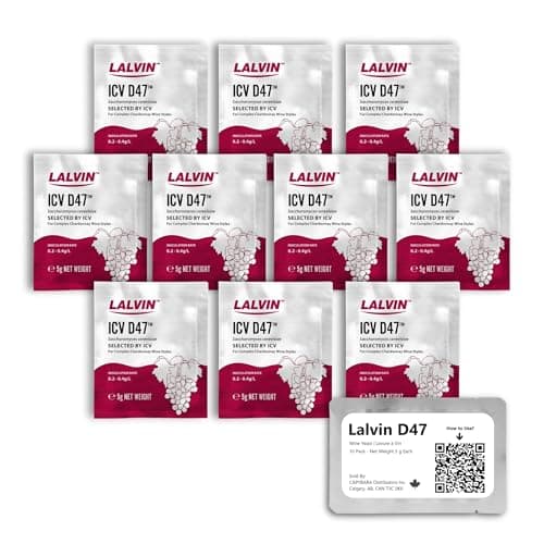 Lalvin D47 Wine Yeast (10 Pack) - Sold by CAPYBARA Distributors Inc.