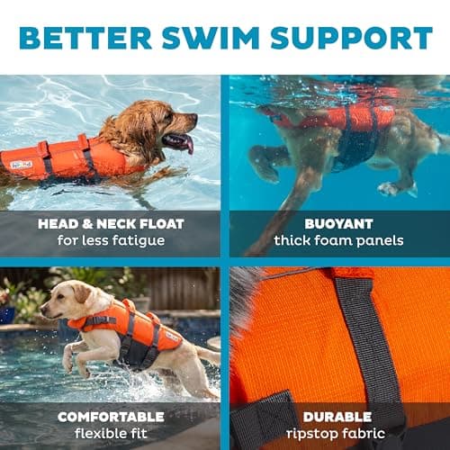 Outward Hound Granby Splash Orange Dog Life Jacket, Large — view 3