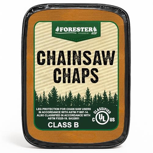 FORESTER Chainsaw Chaps for Men & Women | Apron Style Men's Chain Saw Chaps with Pocket & Adjustable Waist | Chainsaw Safety Equipment | Orange 37"