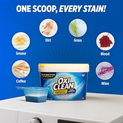 OxiClean All-Purpose Stain Remover Powder for Household, Laundry, Carpet, and Upholstery - Colour Safe, Chlorine Bleach Free, 1.36 kg — view 5