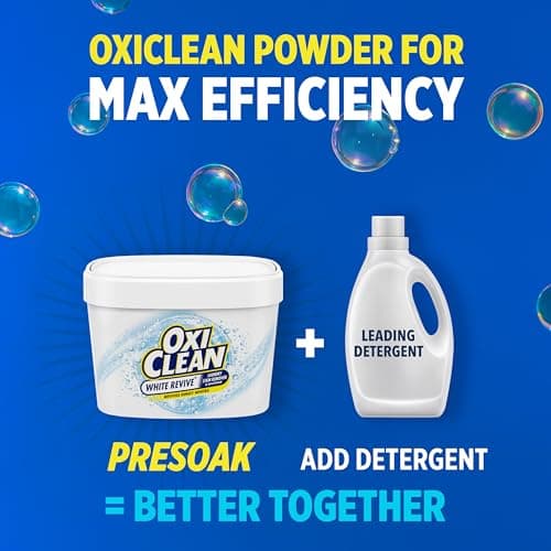 OxiClean White Revive Enzyme Laundry Stain Remover Powder, Effective on Grease, Blood, Wine Stains and More - Colour Safe, Chlorine Bleach-Free, 1.28 kg — view 4