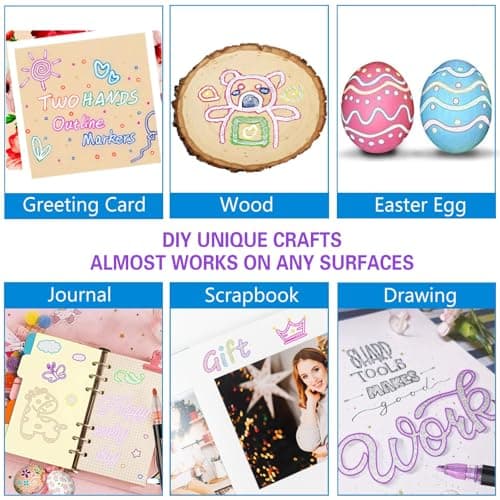 Glitter Markers Self Outline Pens Metallic: 12 Shimmer Tween Teen Girl Gifts Trendy Stuff,Drawing Art Supplies Kids 6-8 9-12 10-12,Arts Crafts Kids Ages 8-12 Year Old,Cute Cool Fun Crafts Girls 8-12 — view 4
