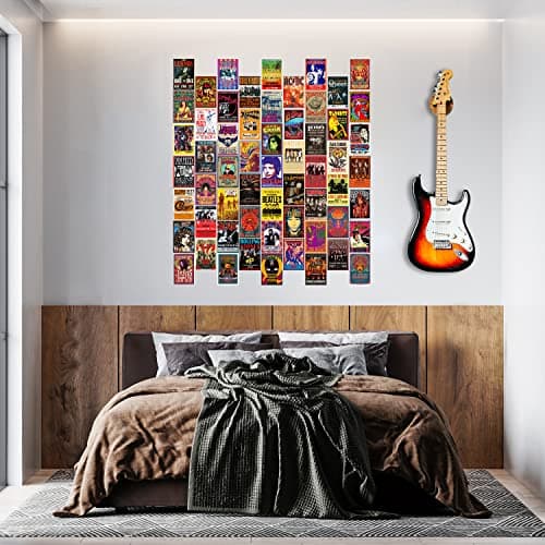 WOONKIT 60 PC Vintage Rock Band Posters for Room Aesthetic, 70s 80s 90s Retro Music Room, Bedroom Decor Wall Art, Concert Poster Wall Collage, Old Music Album Cover Prints (A 60 SET, 4X6 INCH) — view 7