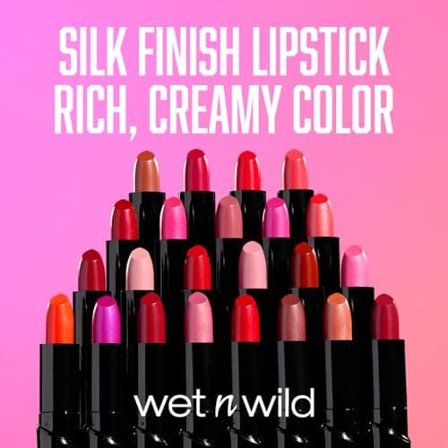 wet n wild Silk Finish Lipstick, Hydrating Rich Buildable Lip Color, Formulated with Vitamins A,E, & Macadamia for Ultimate Hydration, Cruelty-Free & Vegan - Dark Pink Frost — view 5
