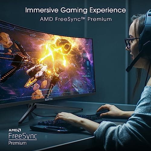 Sceptre 34-Inch Curved Ultrawide WQHD Monitor (3440 × 1440), R1500, up to 180Hz/165Hz, DisplayPort x2, 99% sRGB, 1ms, Built-in Speakers, Machine Black, 2025 (C345B-QUT168) — view 8