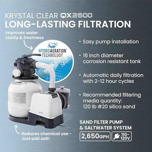 INTEX 26377EH Ultra XTR Deluxe Rectangular Above Ground Swimming Pool Set: 32ft x 16ft x 52in – Includes 2650 GPH Sand Filter Pump – Saltwater System – SuperTough Puncture Resistant – Rust Resistant — view 5