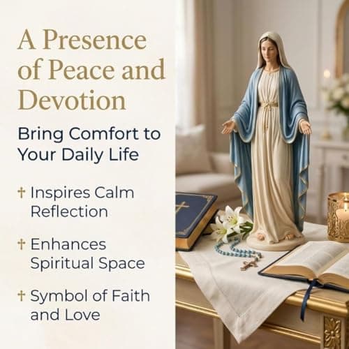 Virgin Mary Collectible Figure, Blessed Mother Madonna Catholic Religious Statue Saint Guadalupe Resin Hand Painted Decor Christian Prayer Altar Gift Home Sculpture(1pc) — view 5